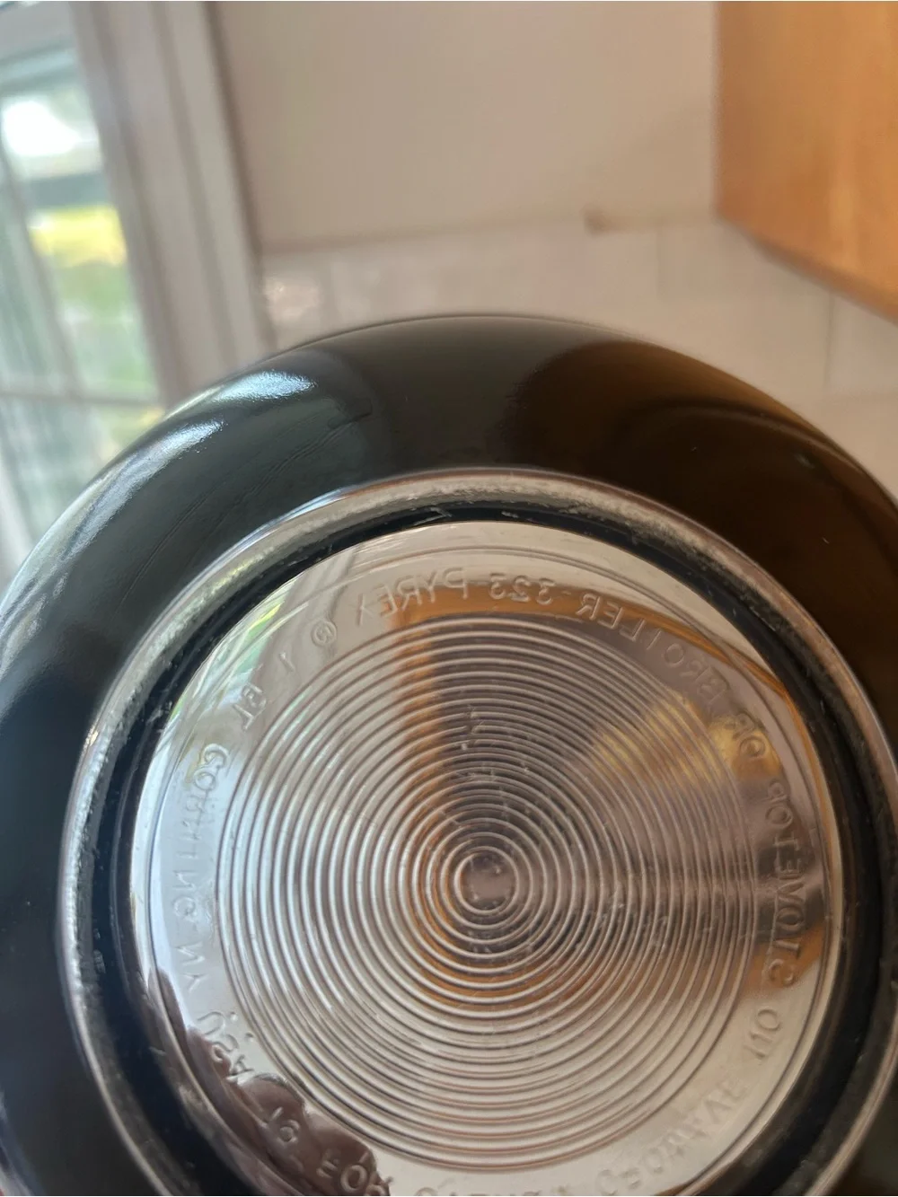 Vintage PYREX 323 Black Mixing Bowl Glossy Mid Century Corning USA